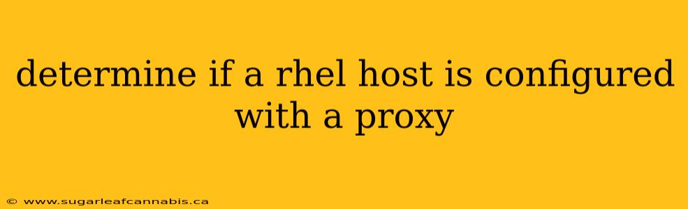 determine if a rhel host is configured with a proxy