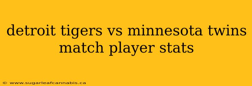 detroit tigers vs minnesota twins match player stats