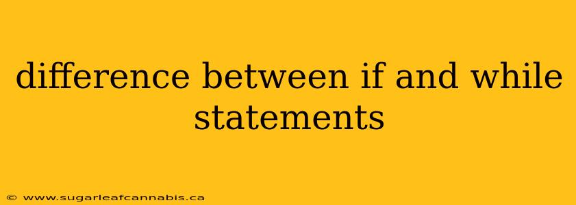 difference between if and while statements
