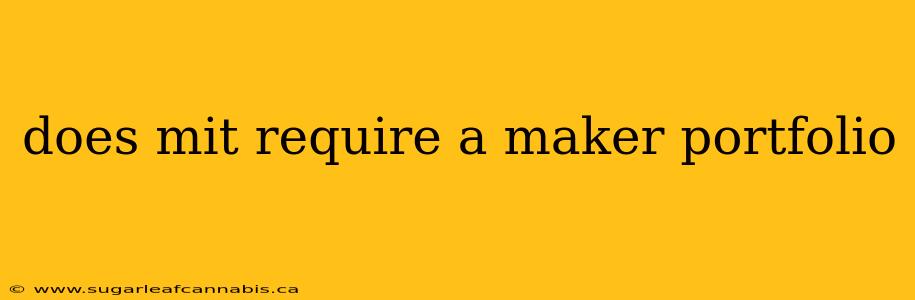 does mit require a maker portfolio