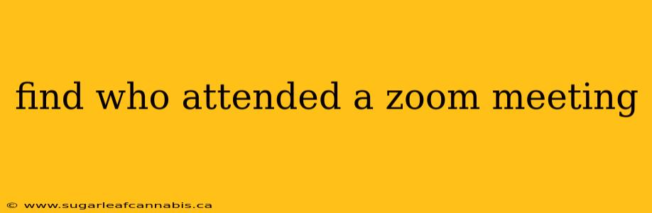 find who attended a zoom meeting