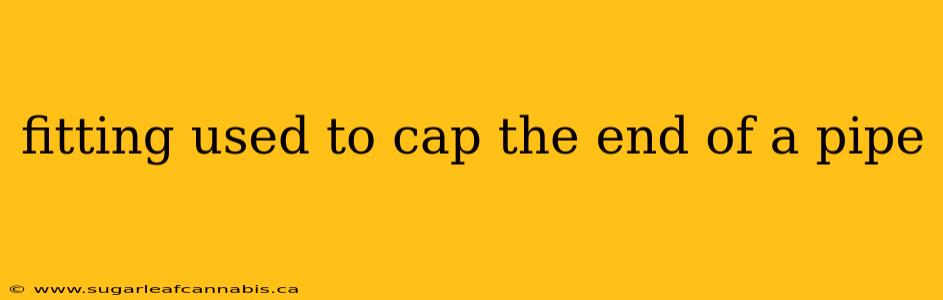fitting used to cap the end of a pipe