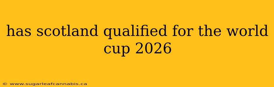 has scotland qualified for the world cup 2026