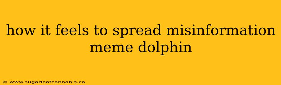 how it feels to spread misinformation meme dolphin