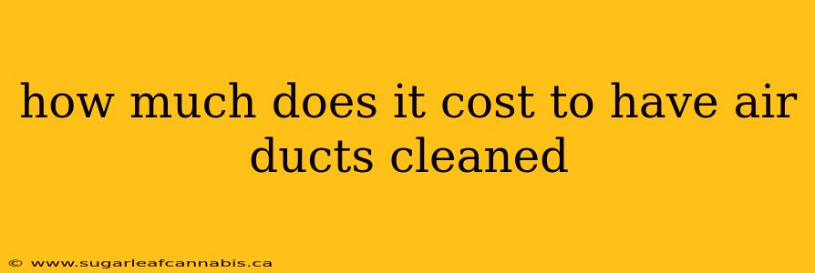 how much does it cost to have air ducts cleaned