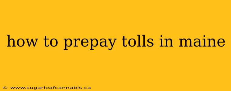 how to prepay tolls in maine