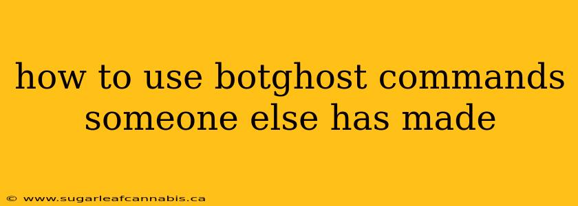 how to use botghost commands someone else has made