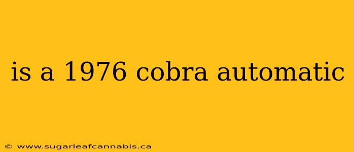 is a 1976 cobra automatic