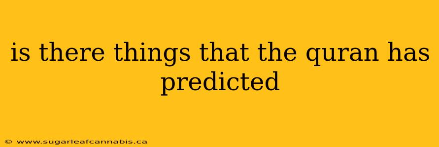 is there things that the quran has predicted