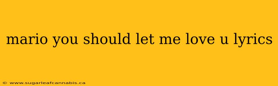 mario you should let me love u lyrics