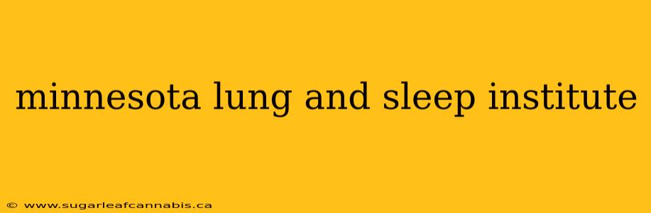 minnesota lung and sleep institute