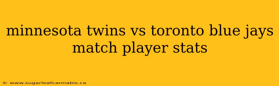 minnesota twins vs toronto blue jays match player stats