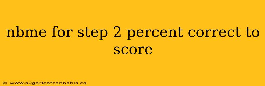 nbme for step 2 percent correct to score
