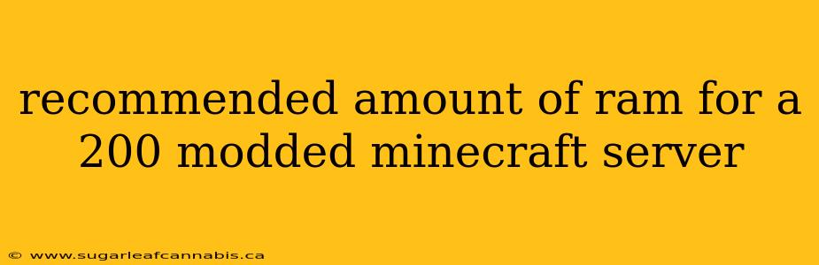 recommended amount of ram for a 200 modded minecraft server
