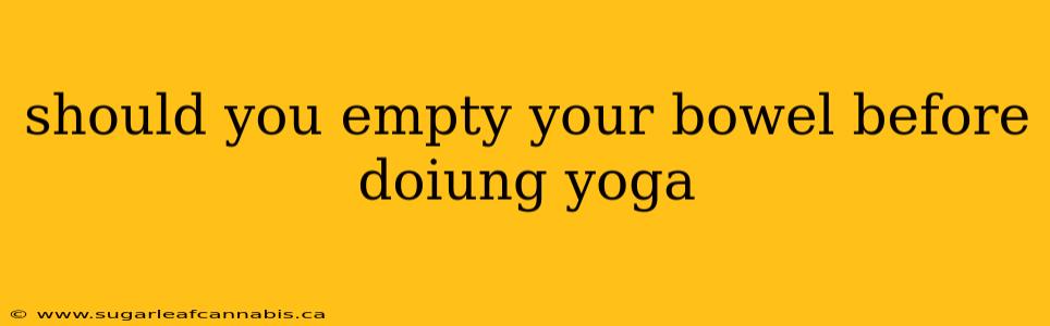 should you empty your bowel before doiung yoga