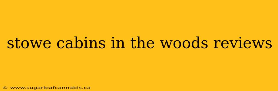 stowe cabins in the woods reviews