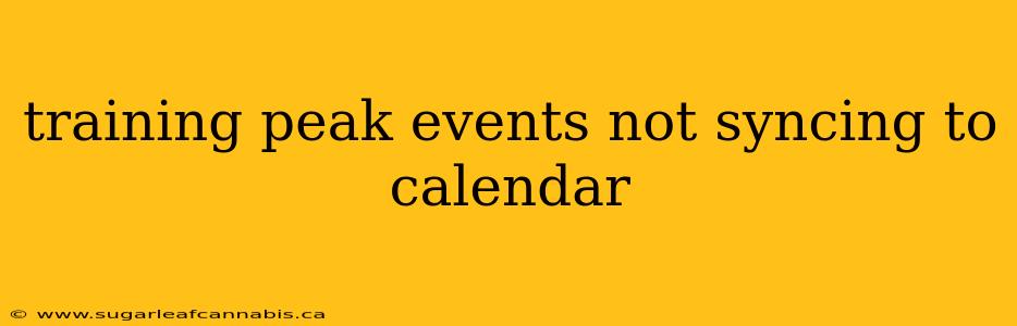 training peak events not syncing to calendar
