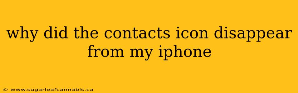 why did the contacts icon disappear from my iphone